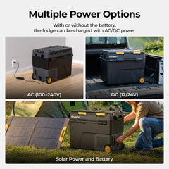 BougeRV New CRD2 V2.0 61QT Dual Zone 12V Portable Fridge with 240Wh Battery