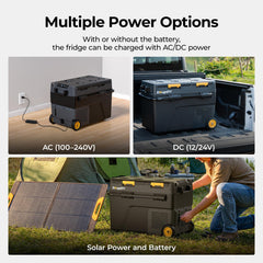 BougeRV New CRD2 V2.0 52QT Dual Zone 12V Portable Fridge with 240Wh Battery