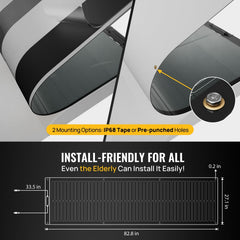 BougeRV 12V 200W ShadePower Yuma CIGS Flexible Solar System Kit (Punched)