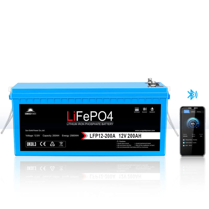 12V 200Ah LiFePO4 Battery with Bluetooth