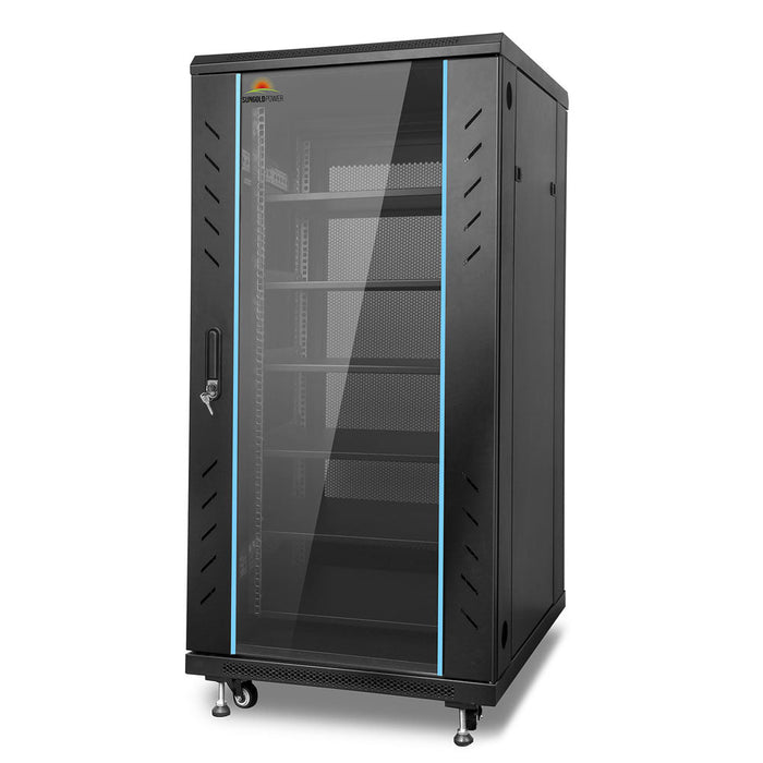 Enclosed Battery Cabinet for 6 X 100Ah 51.2V LiFePO4 Batteries