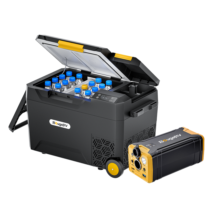 BougeRV CRX2 31QT Dual-Zone Portable Fridge with 277Wh Power Station