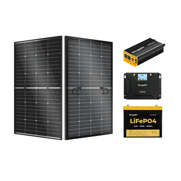 BougeRV 200W 12V Rigid Solar System Kit