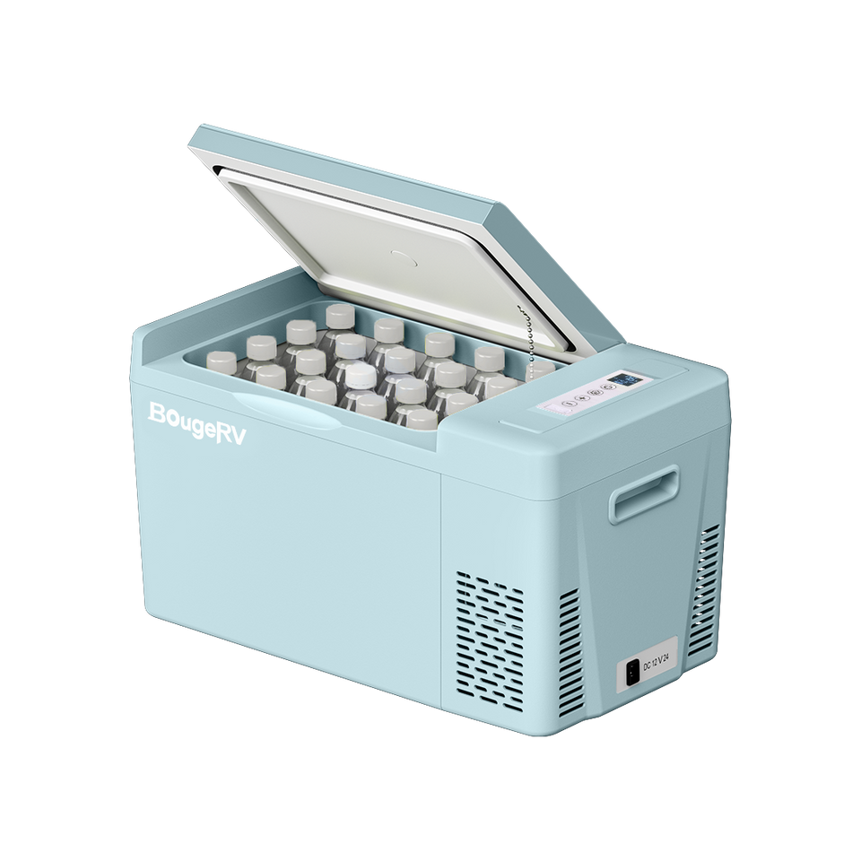 BougeRV 12V 23QT Colorful Mint Green Car Fridge (Refurbished)