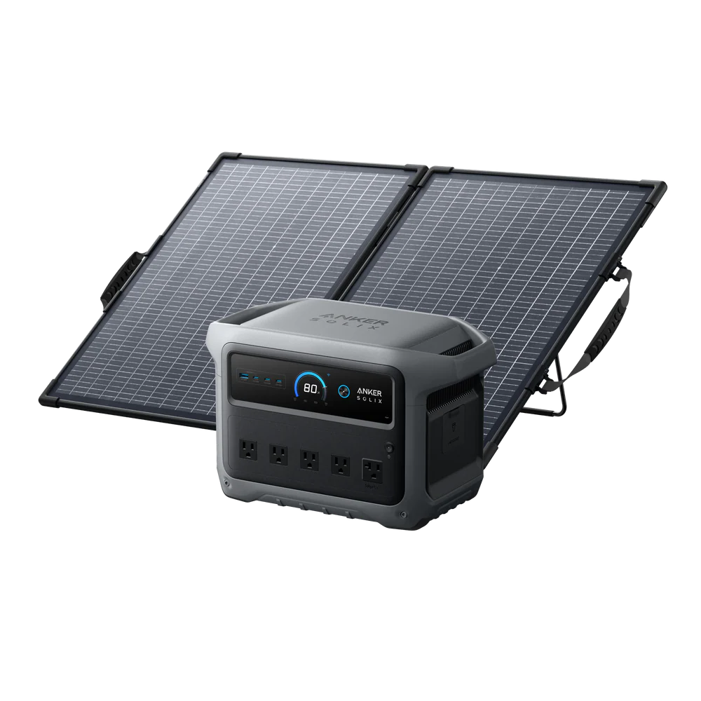 Anker SOLIX C1000 Gen 2 Portable Power Station with 100W Bifacial Solar Panel