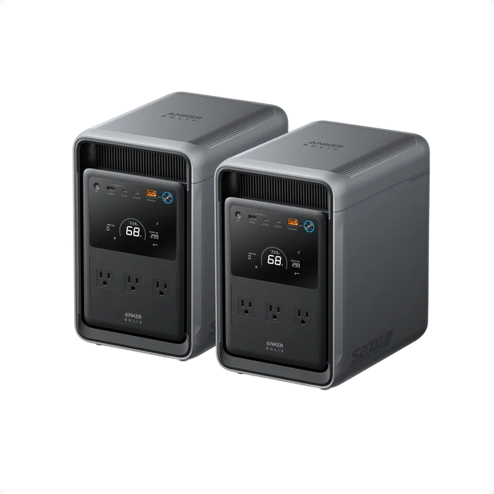 2 × Anker SOLIX S2000 Portable Power Stations