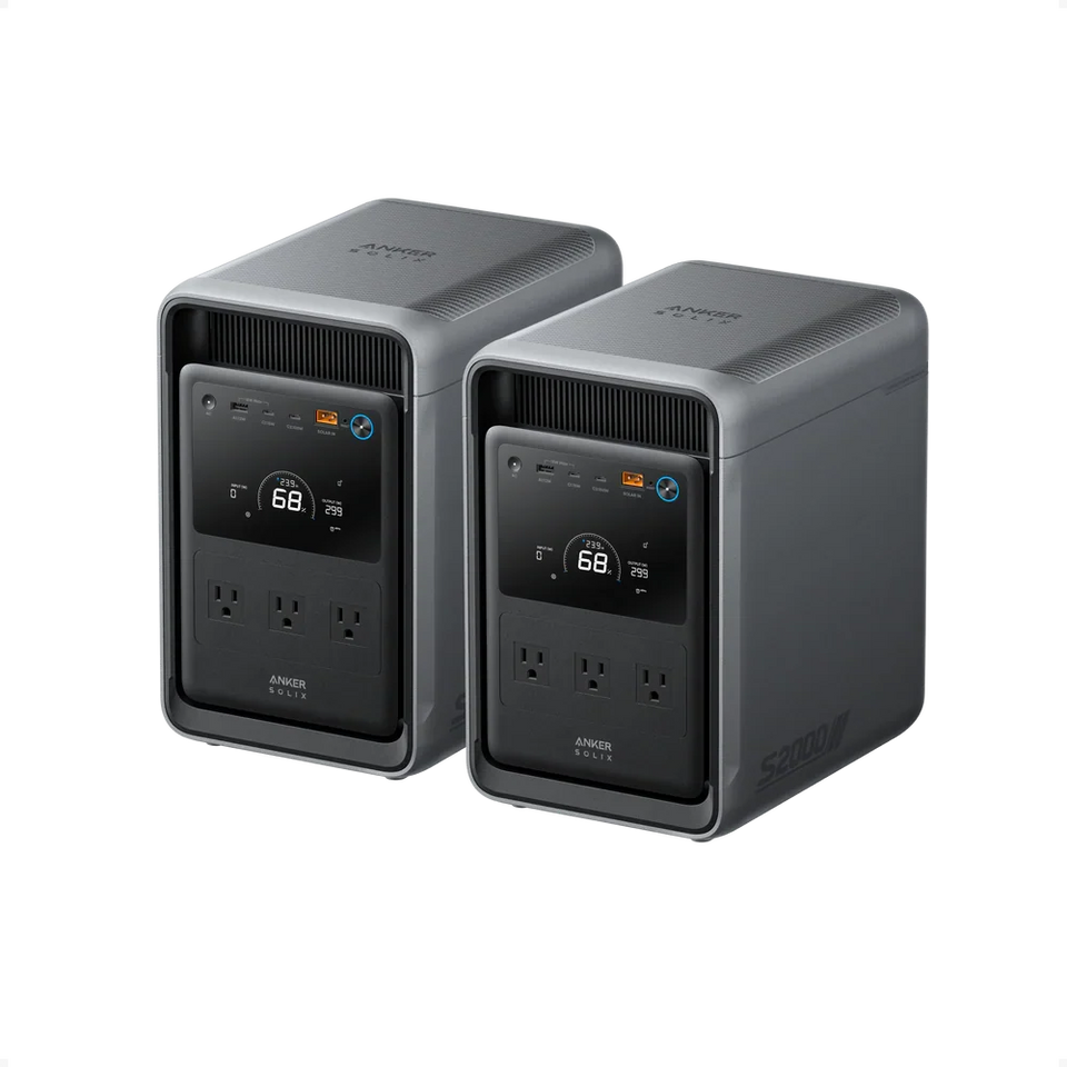2 × Anker SOLIX S2000 Portable Power Stations