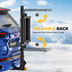BougeRV Hitch Ski Snowboard Rack with Security Lock