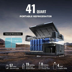 BougeRV Rocky V2.0 41QT Dual Zone 12V Portable Fridge