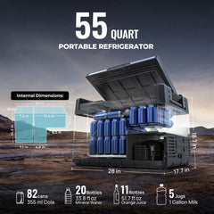 BougeRV Rocky V2.0 55QT Dual Zone 12V Portable Fridge