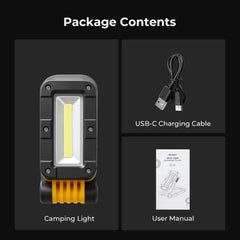 BougeRV WL01 LITE Rechargeable Work Light 180° Rotate Job Site Lighting