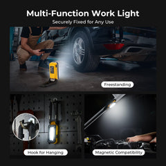 BougeRV WL01 LITE Rechargeable Work Light 180° Rotate Job Site Lighting